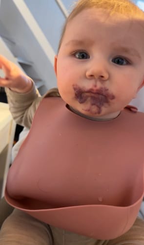 Customer photo review of Grøt med pære, blåbær og banan