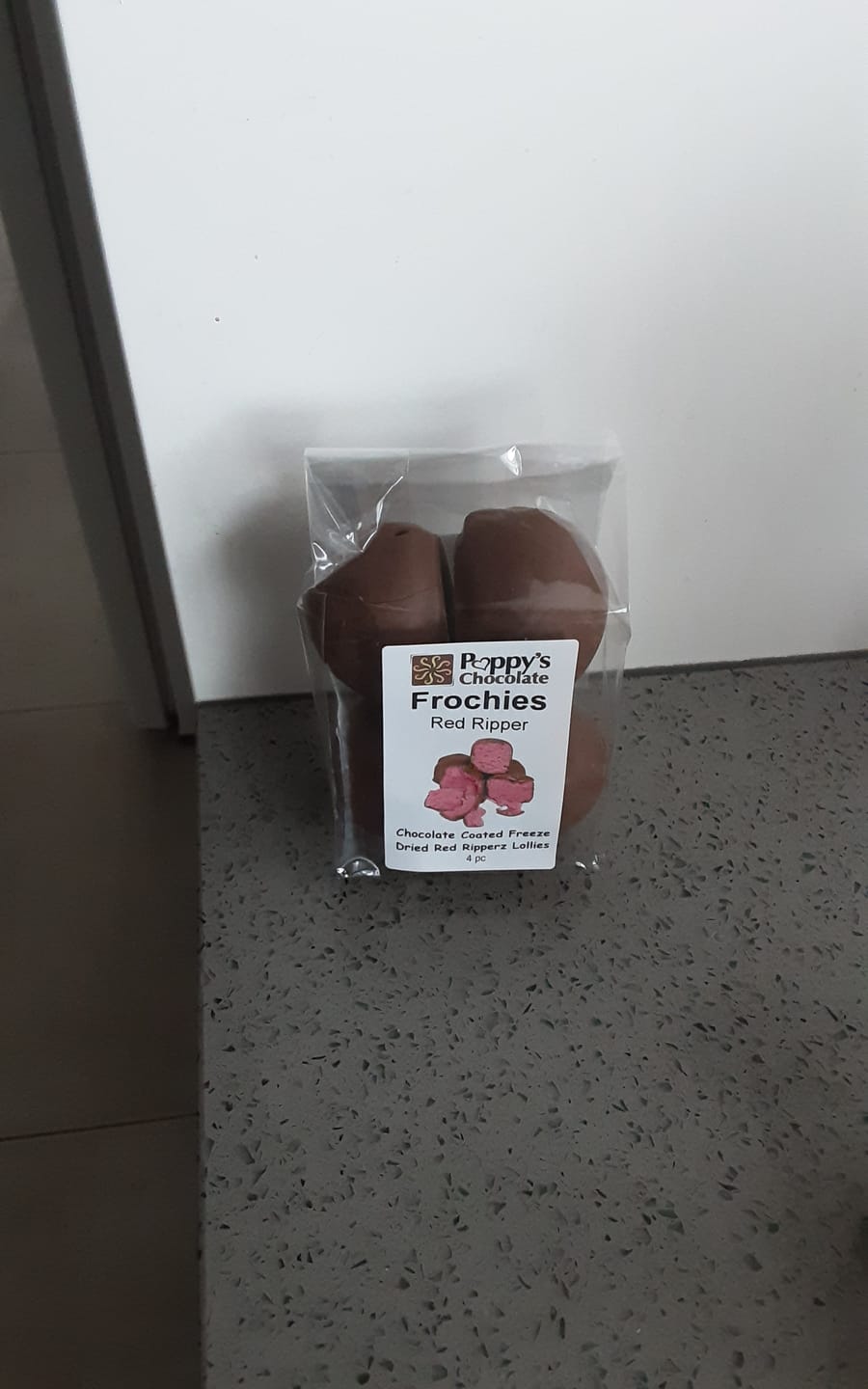 Customer photo review of Frochies Red Ripper chocolate coated freeze dried lollies