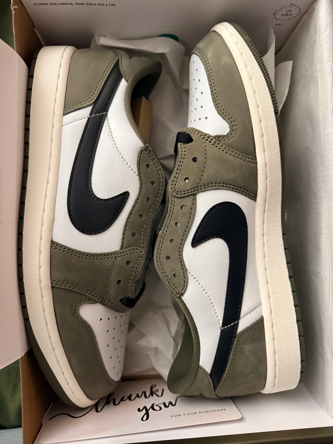 Customer photo review of Air Jordan 1 Retro Low "Medium Olive" - Men's