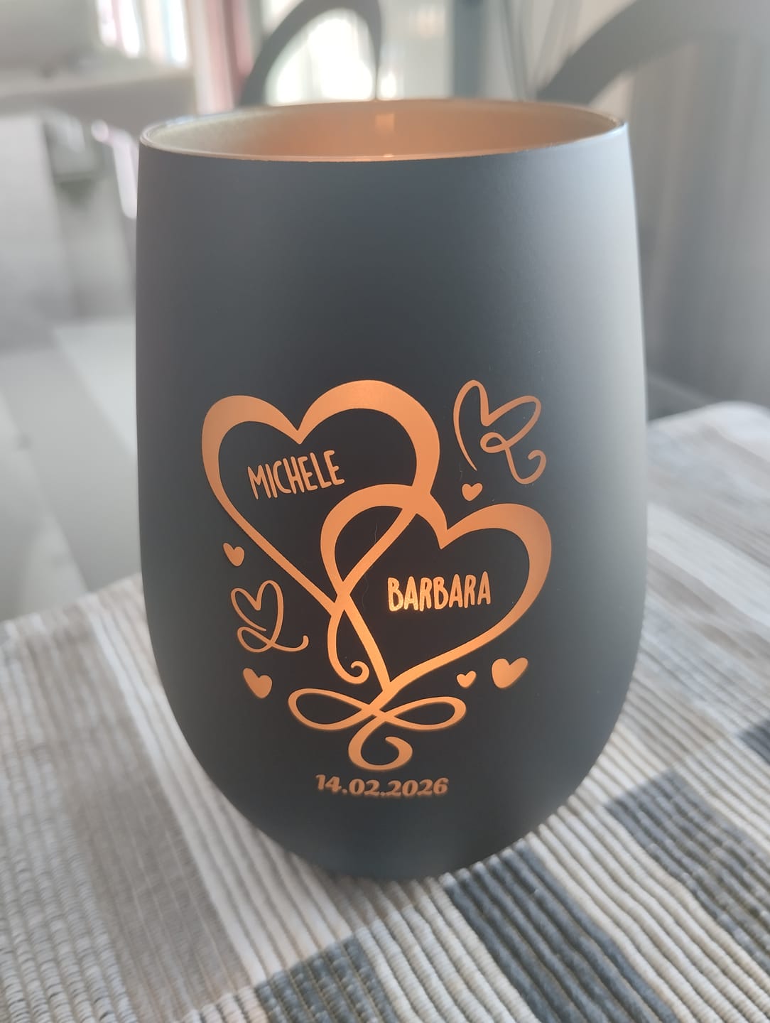 Customer photo review of I nostri cuori - Lanterna per coppia