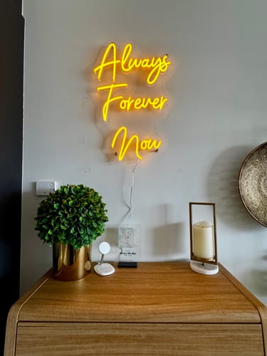 Customer photo review of Custom neon sign Always Forever...