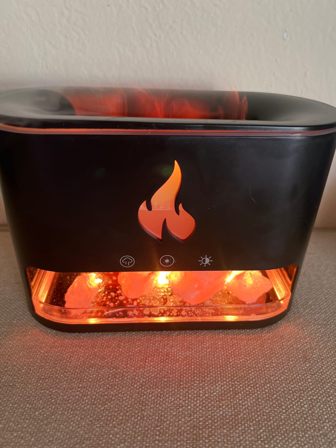 Customer photo review of Himalayan Salt Fireplace Humidifier Lamp + FREE 18 Organic Essential Oils Set
