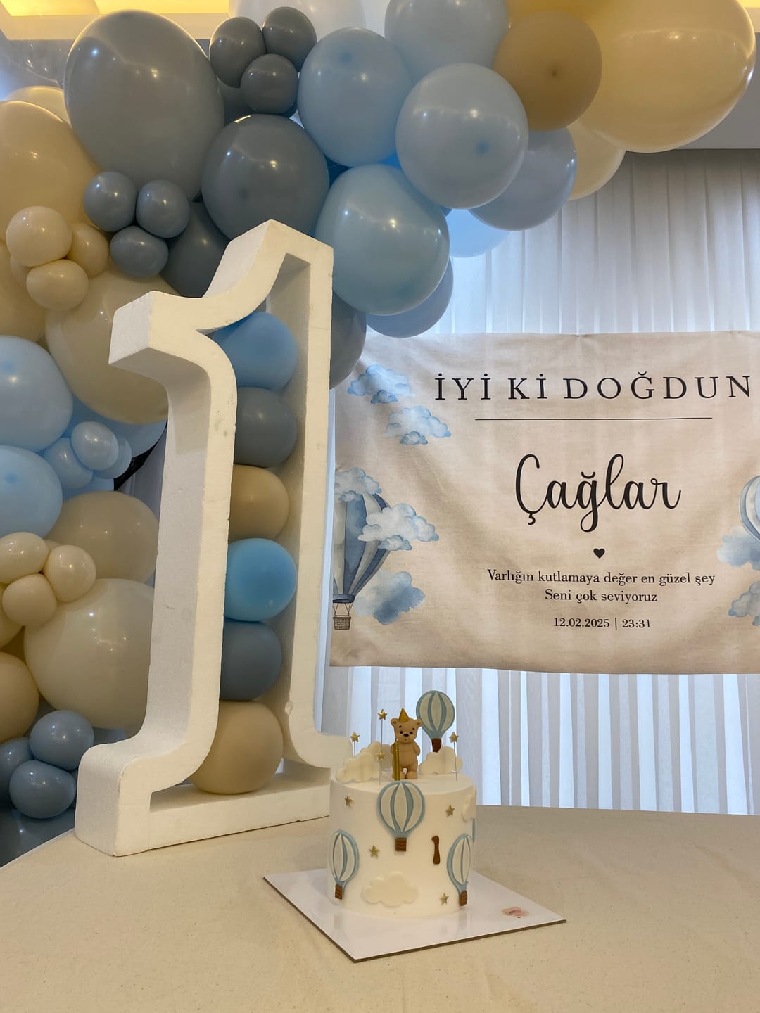 Customer photo review of Kişiselleştirilebilir Aslan Figürlü Doğum Günü Örtüsü (#108)