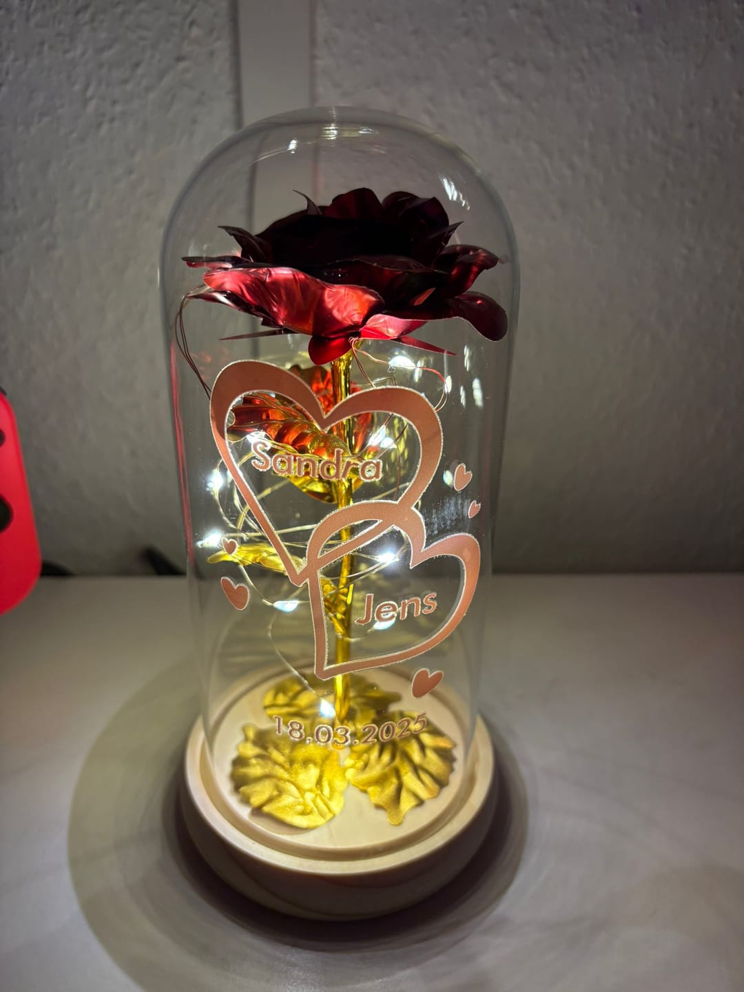 Customer photo review of Ich liebe dich - Paar-Goldene Rose