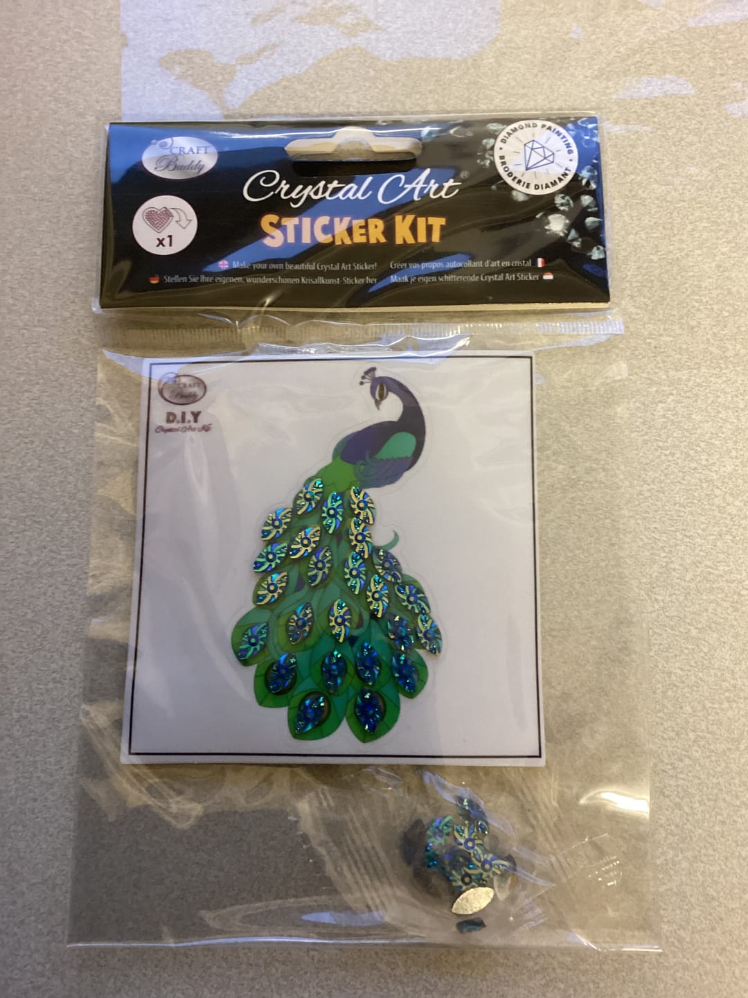 Customer photo review of "Peacock" Crystal Art Motif (With tools)