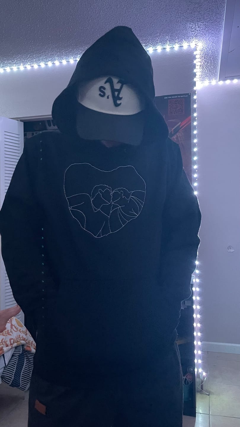 Customer photo review of Soulmate Custom Embroidered Photo Hoodie