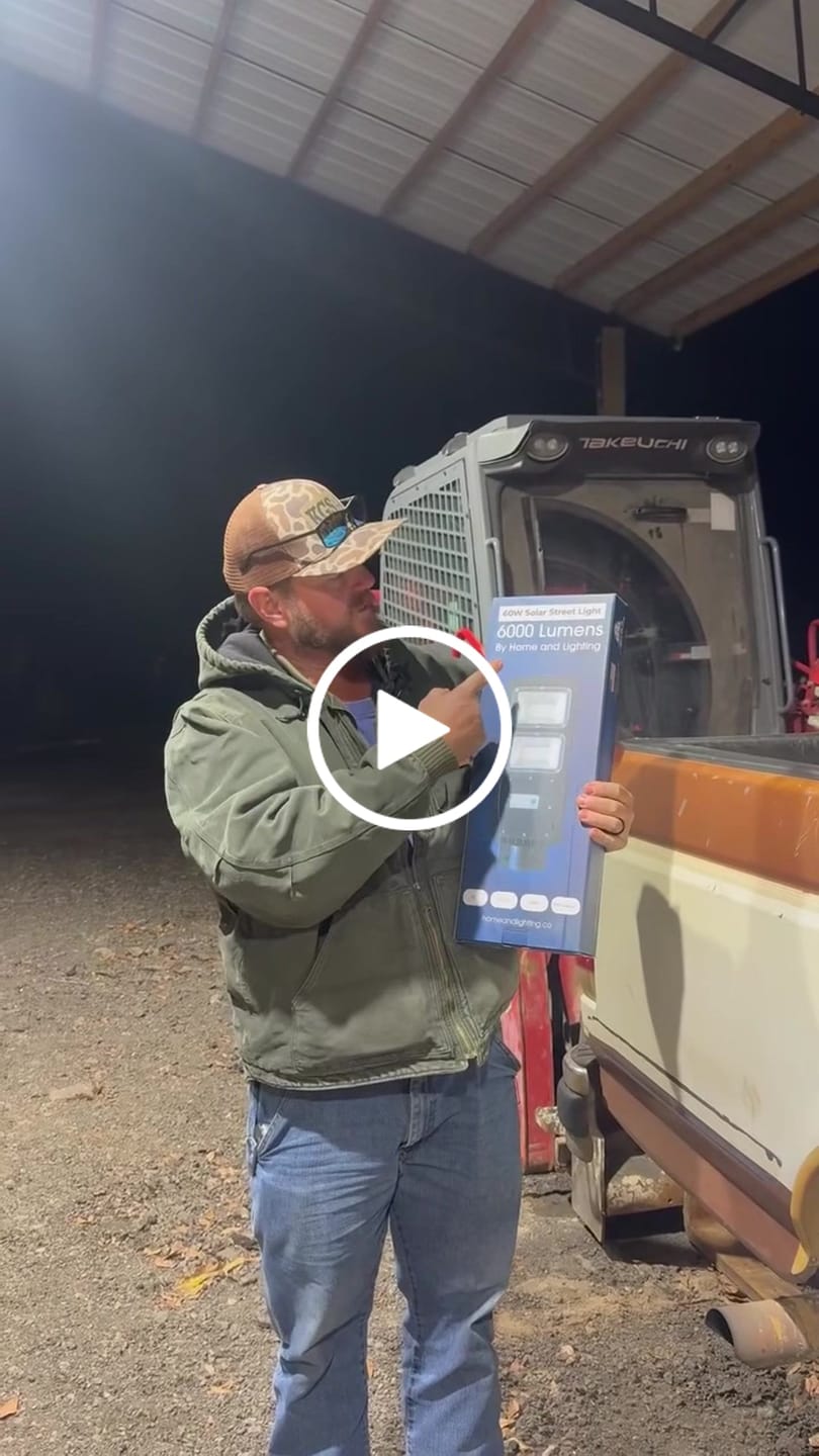 Customer video review of 60W Solar Street Light 6000 Lumens