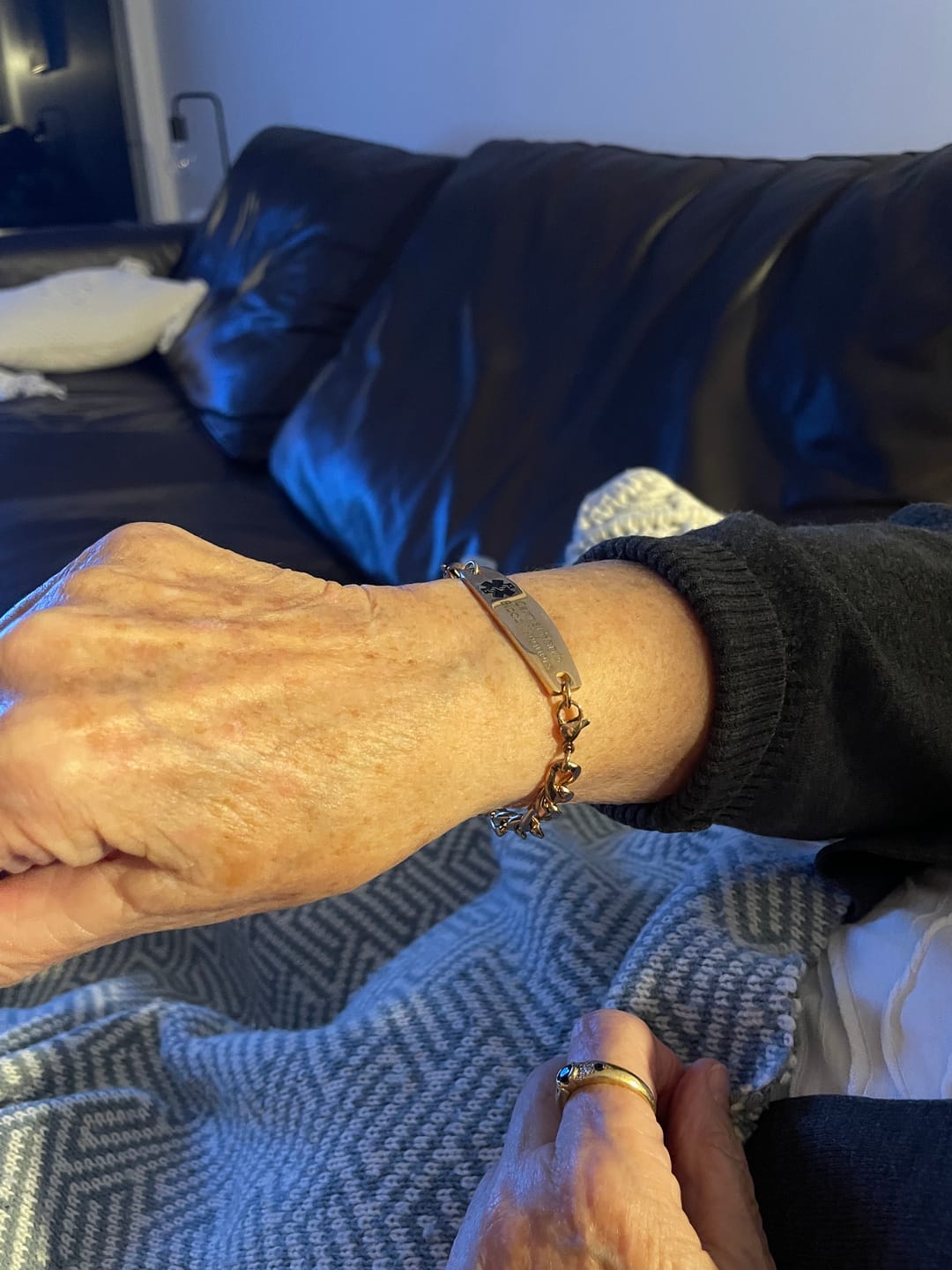 Customer photo review of Classic Rose Gold Medical Alert ID Chain Bracelet
