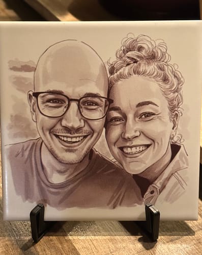 Customer photo review of Sepia Vintage Portret Tegeltje