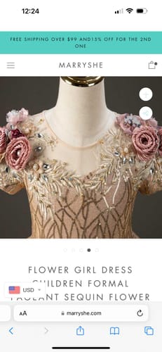 Customer photo review of Flower Girl Dress Girl Embroidery Birthday Party Pageant Formal Dresses