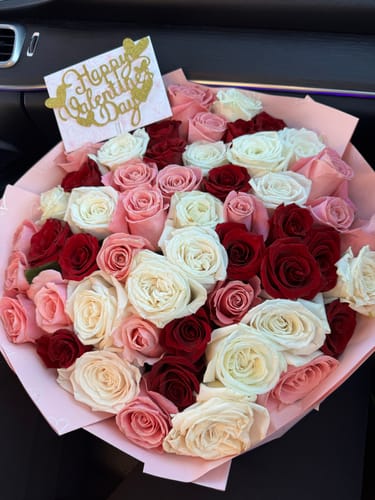 Customer photo review of Red Deluxe Rose Bouquet - Valentines