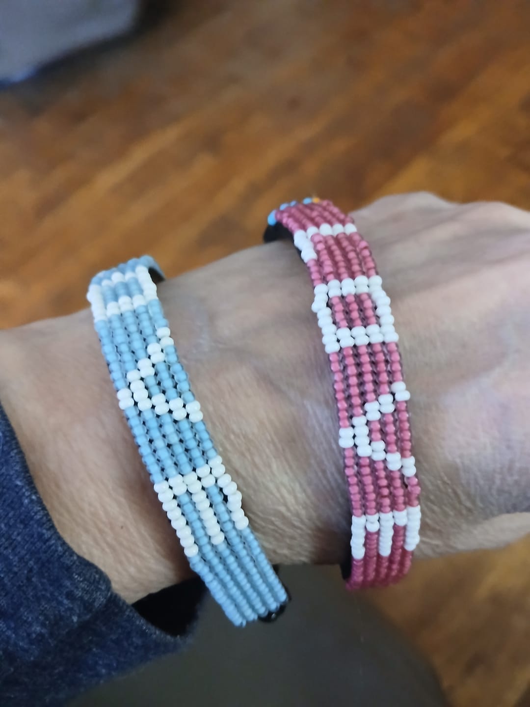 Customer photo review of LOVE Bracelet - Summer Pink/White