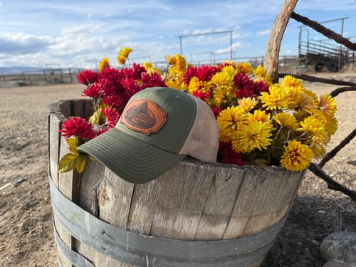Customer photo review of Richardson 112 Genuine Leather Patch Hats Laser Engraved