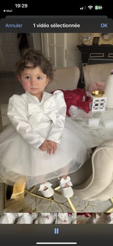 Customer photo review of Baby Girl White Elegant Long Sleeve Flower Girl Dress Toddler Formal Princess Dress Girl Birthday Dresses