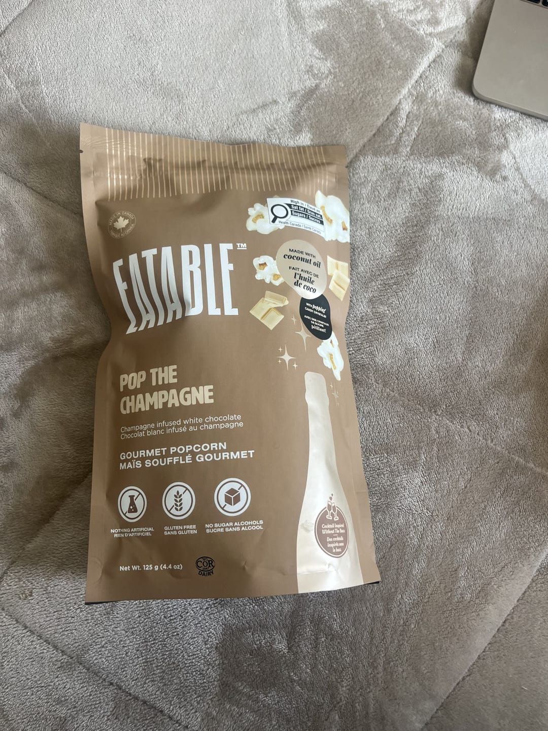 Customer photo review of Pop the Champagne (125g) - White Chocolate "Popping" Kettle Corn