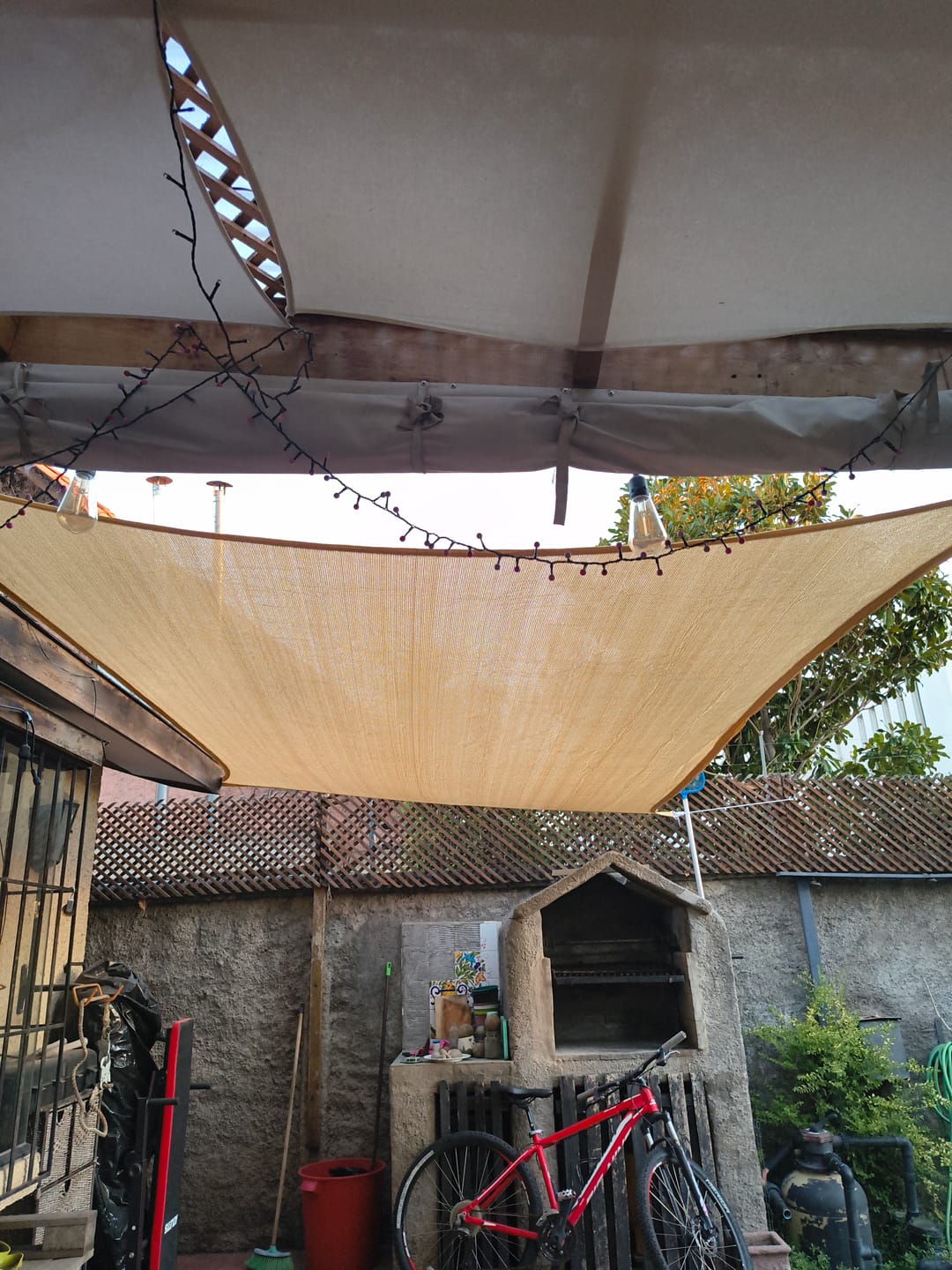 Customer photo review of Toldo de Lona Cuadrada Vela para Sombra Parasol Rectangular Permeable