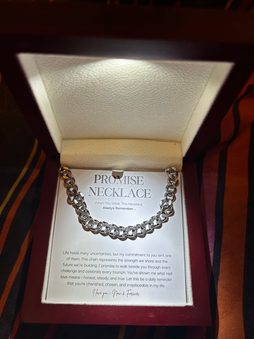 Customer photo review of Sterling Silver Promise Necklace