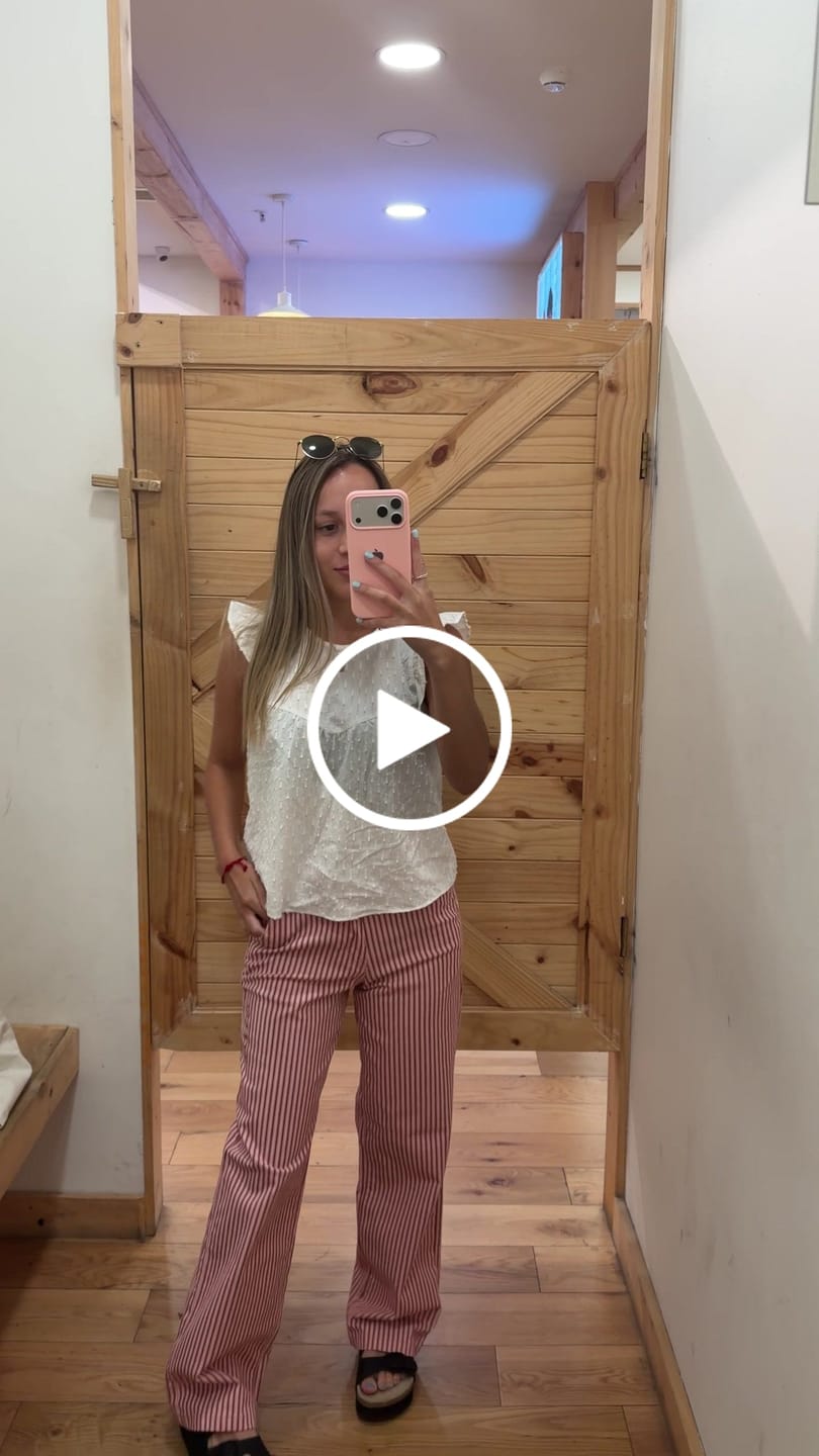 Customer video review of Pantalón Rayas Rose