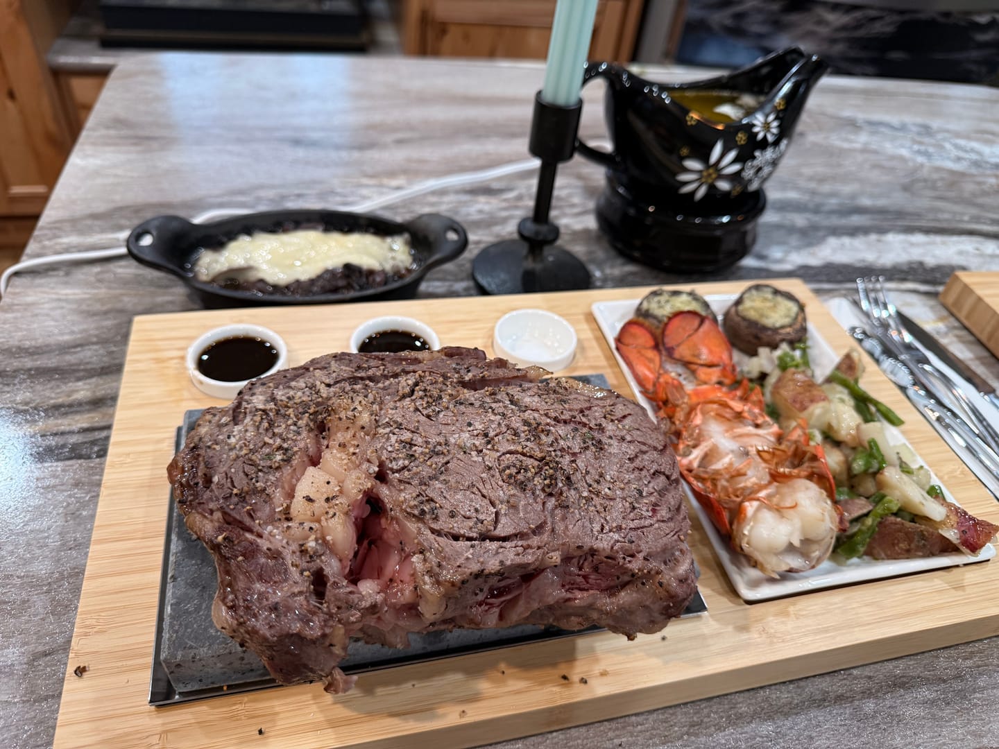 Customer photo review of The SteakStones Sizzling Steak Set