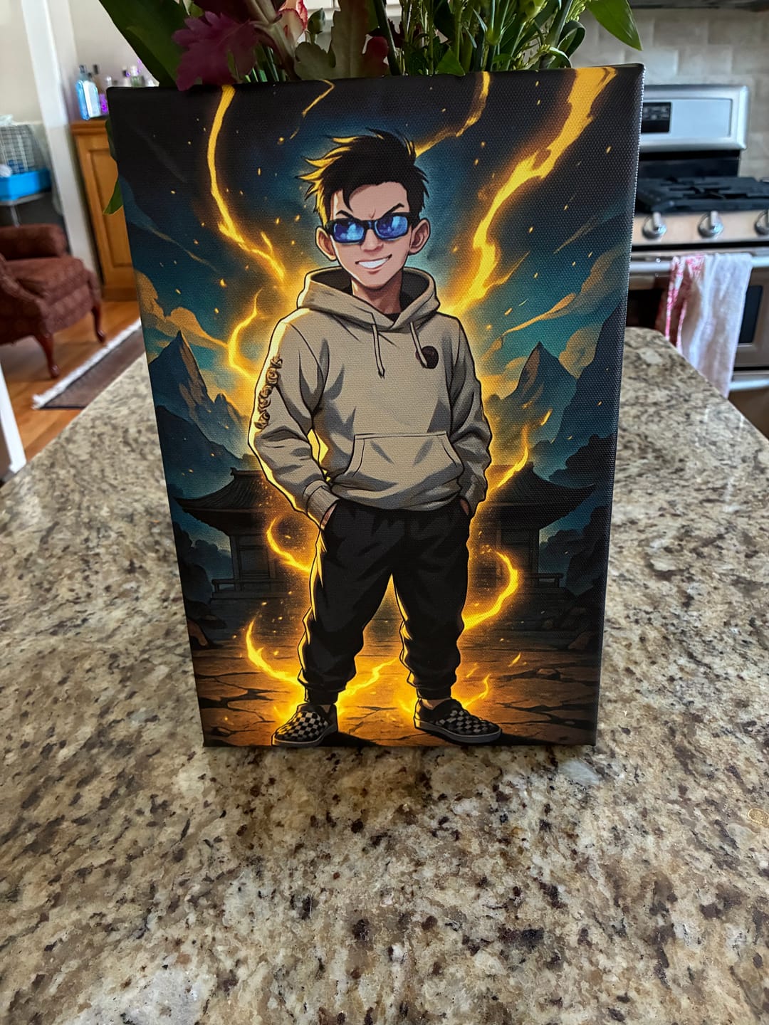 Customer photo review of Personalized Canvas - Portrait in Anime style