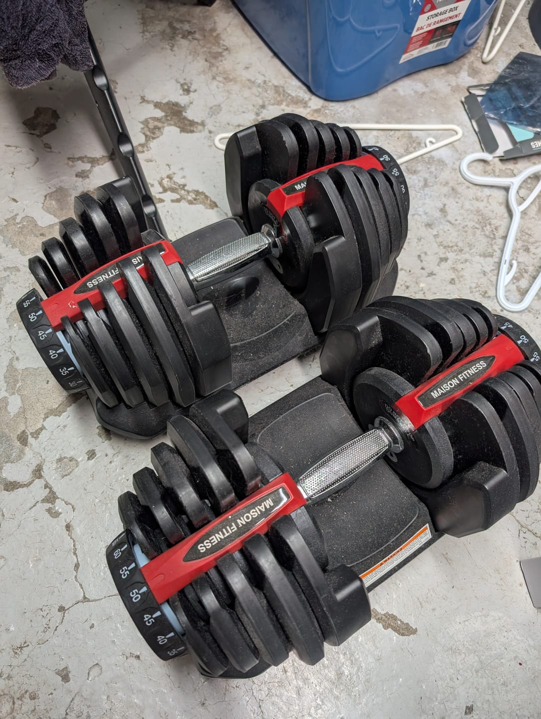 Customer photo review of 1090 Adjustable Dumbbells Set Of Two