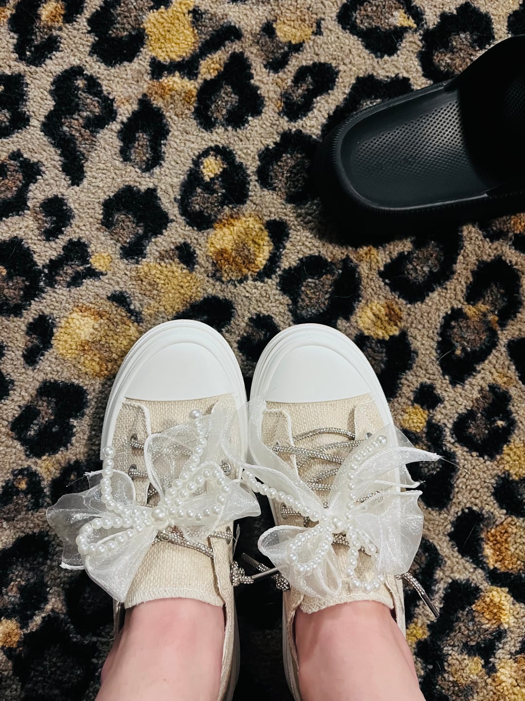 Customer photo review of Very G Natural Aman Pearls Sneakers In Natural