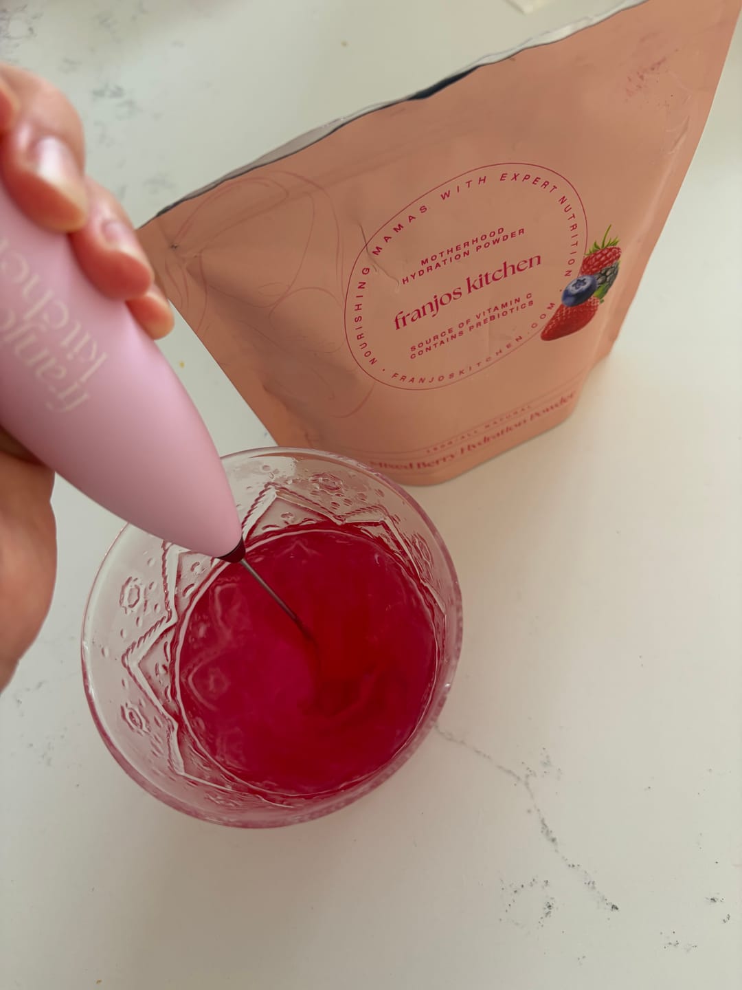 Customer photo review of Motherhood Hydration Powder - Mixed Berry