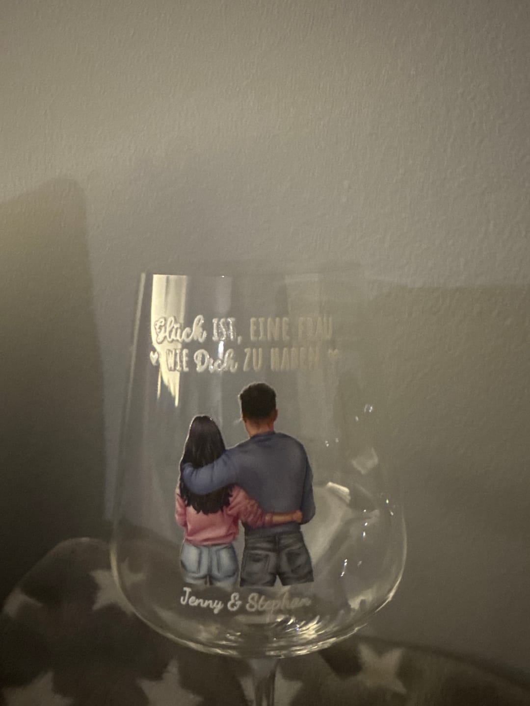 Customer photo review of Jeden Tag - Personalisiertes Weinglas für Paare zum Valentinstag
