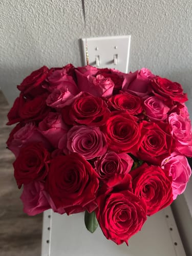 Customer photo review of Red Deluxe Rose Bouquet - Valentines