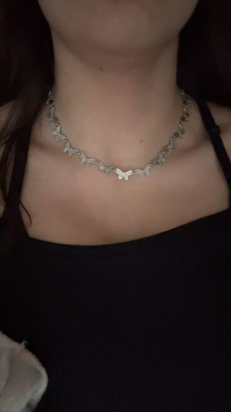 Customer photo review of BUTTERFLY NECKLACE (ADJUSTABLE)