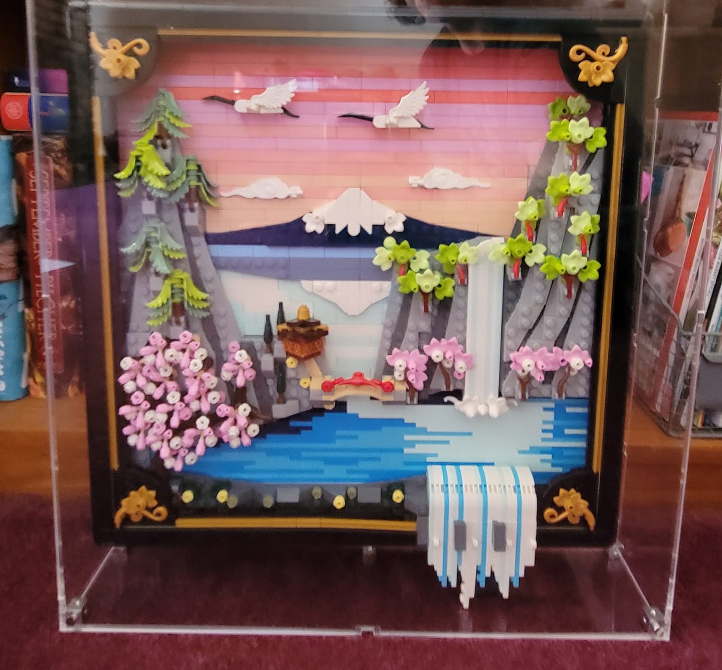Customer photo review of Wall Mounted Display Case for LEGO® 31218 Art Japanese Cherry Blossom Landscape