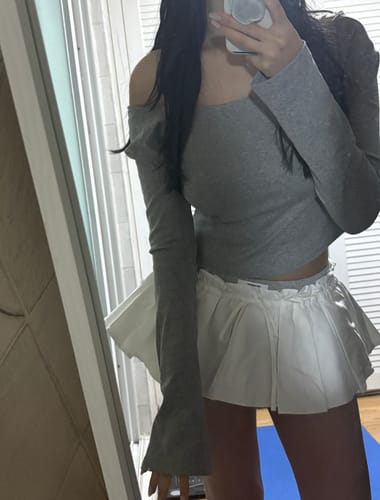 Customer photo review of WARDEN EDGE Layered Mini Skirt with Contrast Drawstring Waist and Sporty Cotton Shorts