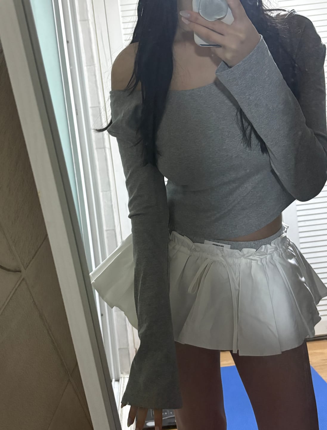 Customer photo review of WARDEN EDGE Layered Mini Skirt with Contrast Drawstring Waist and Sporty Cotton Shorts