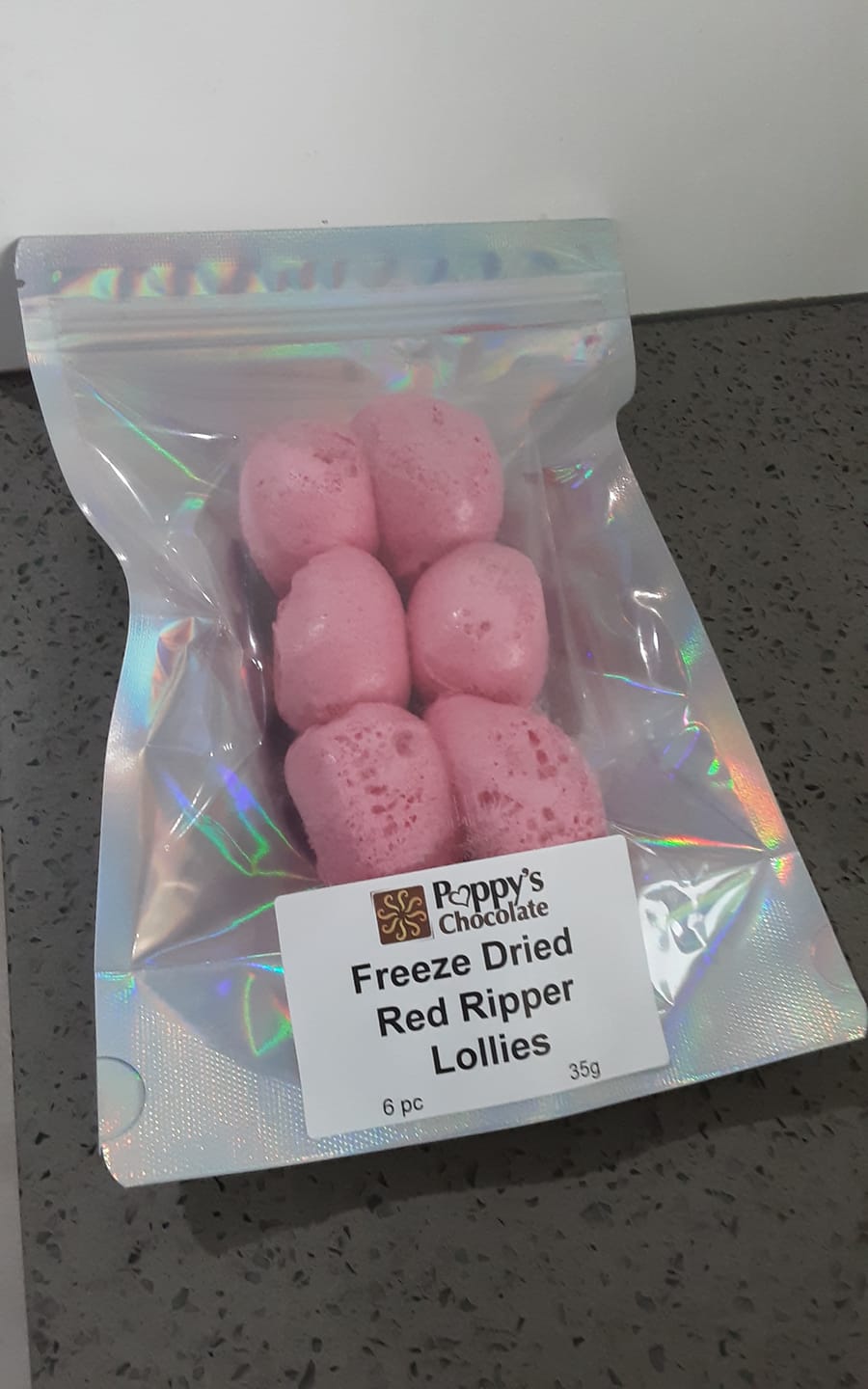 Customer photo review of Freeze Dried Red Ripper Lollies
