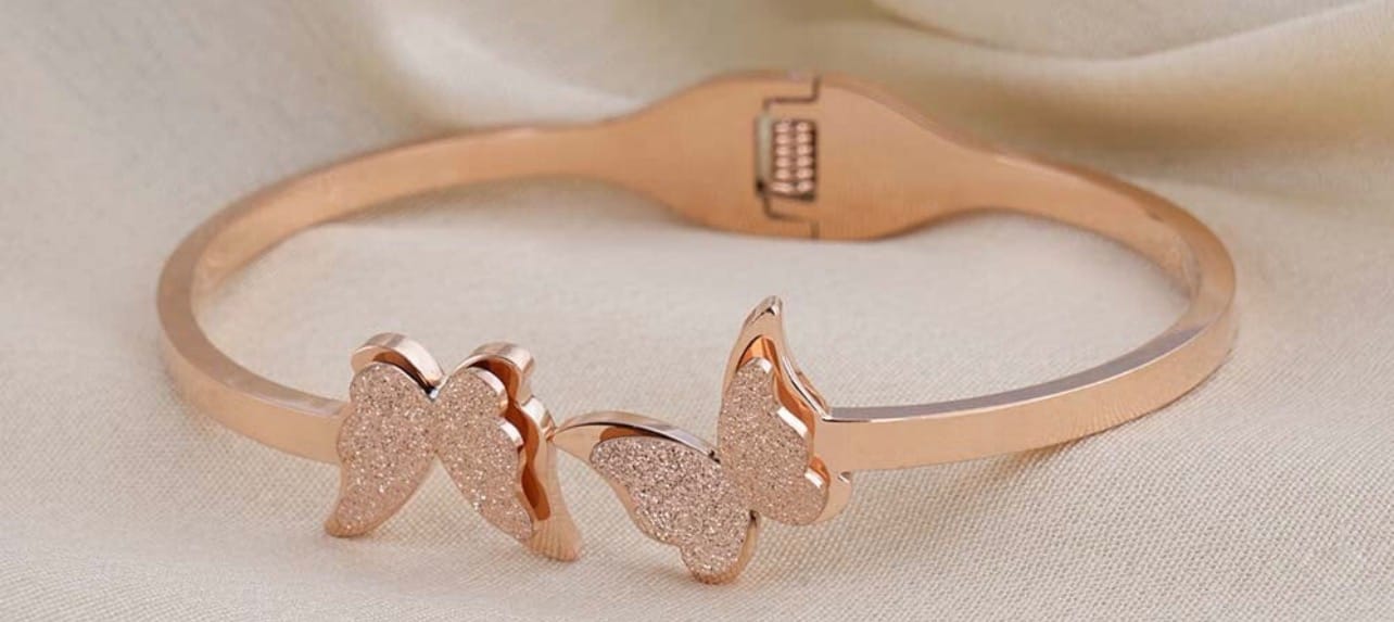 Customer photo review of Butterfly Charm Cuff Bracelet