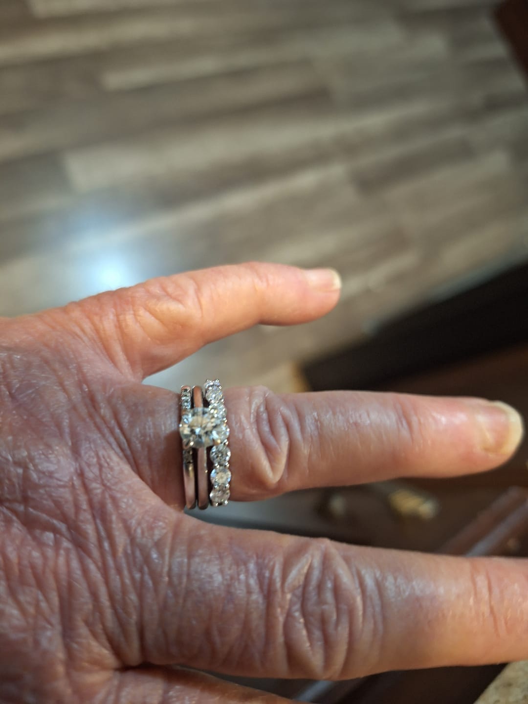 Customer photo review of 3mm Moissanite Half Eternity Ring