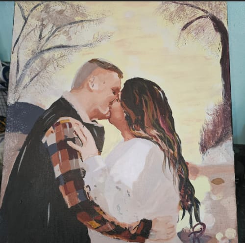 Customer photo review of Custom Portrait Paint By Numbers