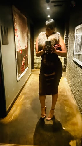 Customer photo review of Brown Sugar Bodycon Dress