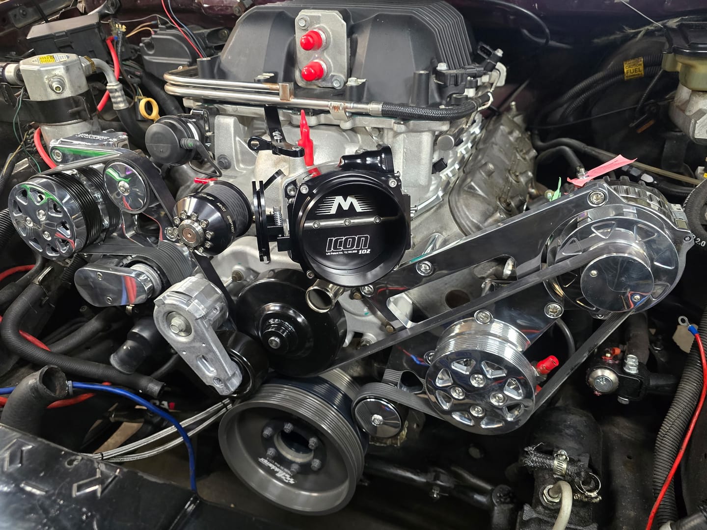 Customer photo review of ICON 102/105mm Cable Drive Throttle Body (Black) w/ Interchangeable Connection