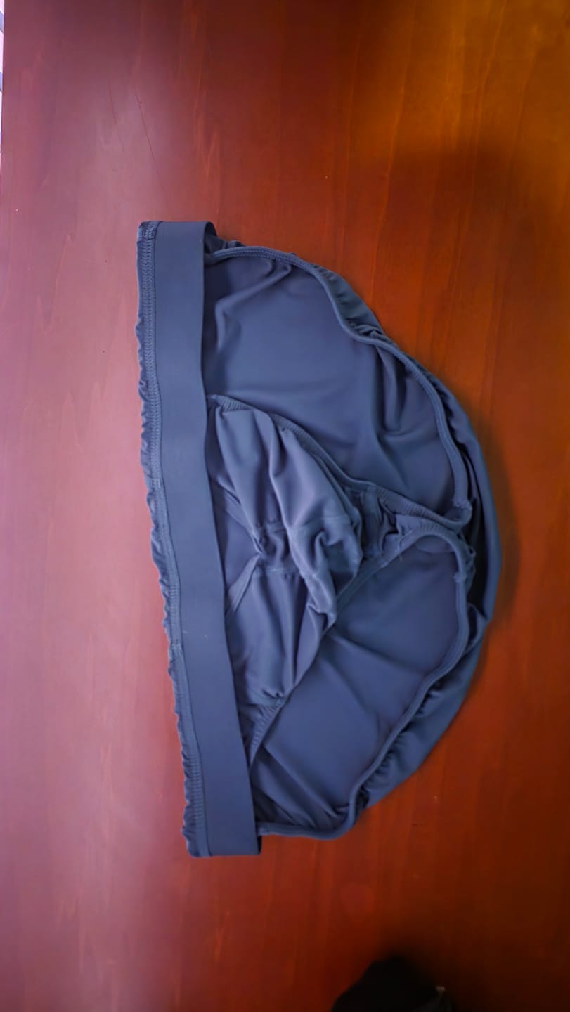 Customer photo review of Brushed Nylon 0in Briefs V-Fly 3pk Black/Denim/Gray