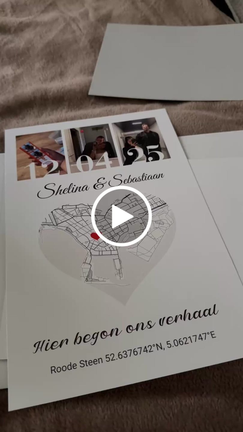 Customer video review of Liefdesposter met foto's & locatie