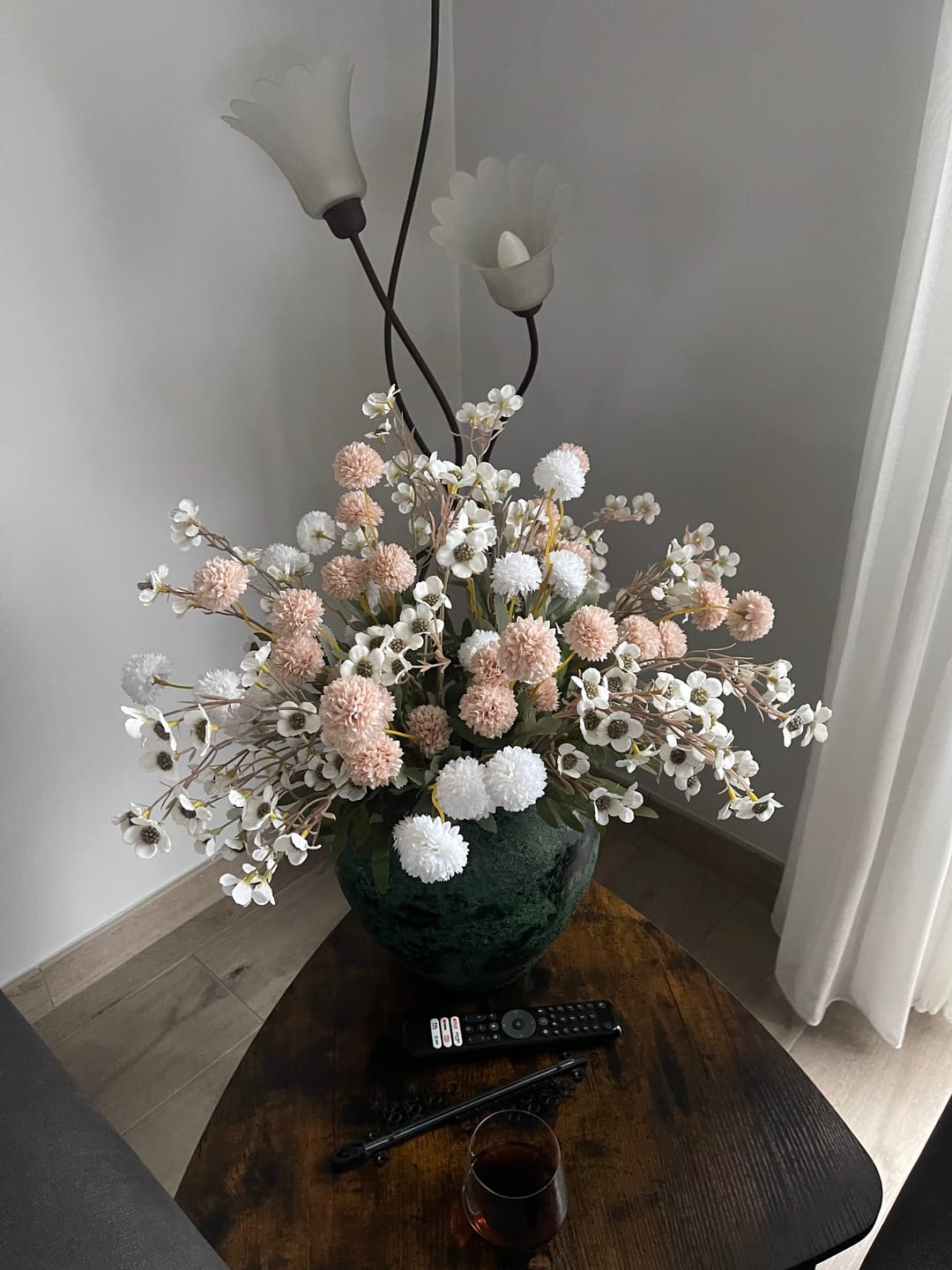 Customer photo review of Zijden Kiku Bloemen - Beige Mix