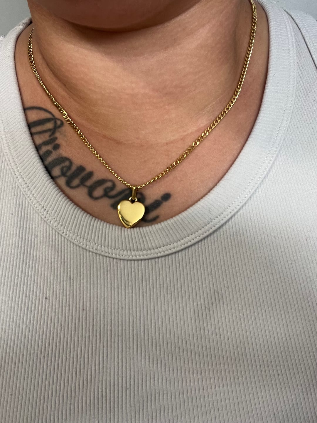 Customer photo review of Heart Pendant w/ Cuban Chain