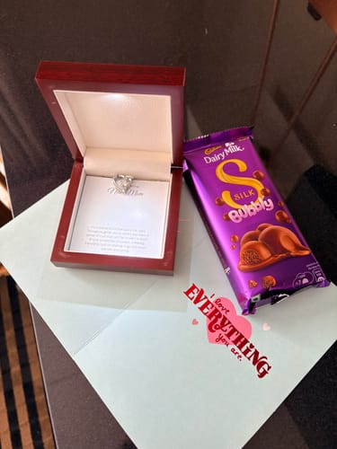 Customer photo review of New Mom Gift Lovely Heart Necklace