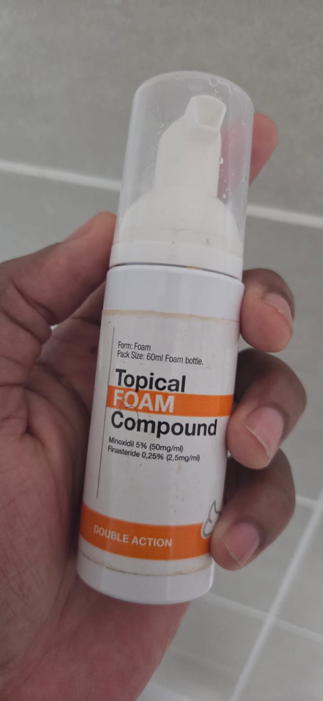 Customer photo review of Minoxidil DOUBLE ACTION FOAM, MEN ONLY 3x60ml Pack