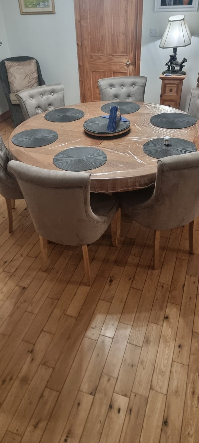 Customer photo review of Kingston Taupe Faux Suede Dining Chair