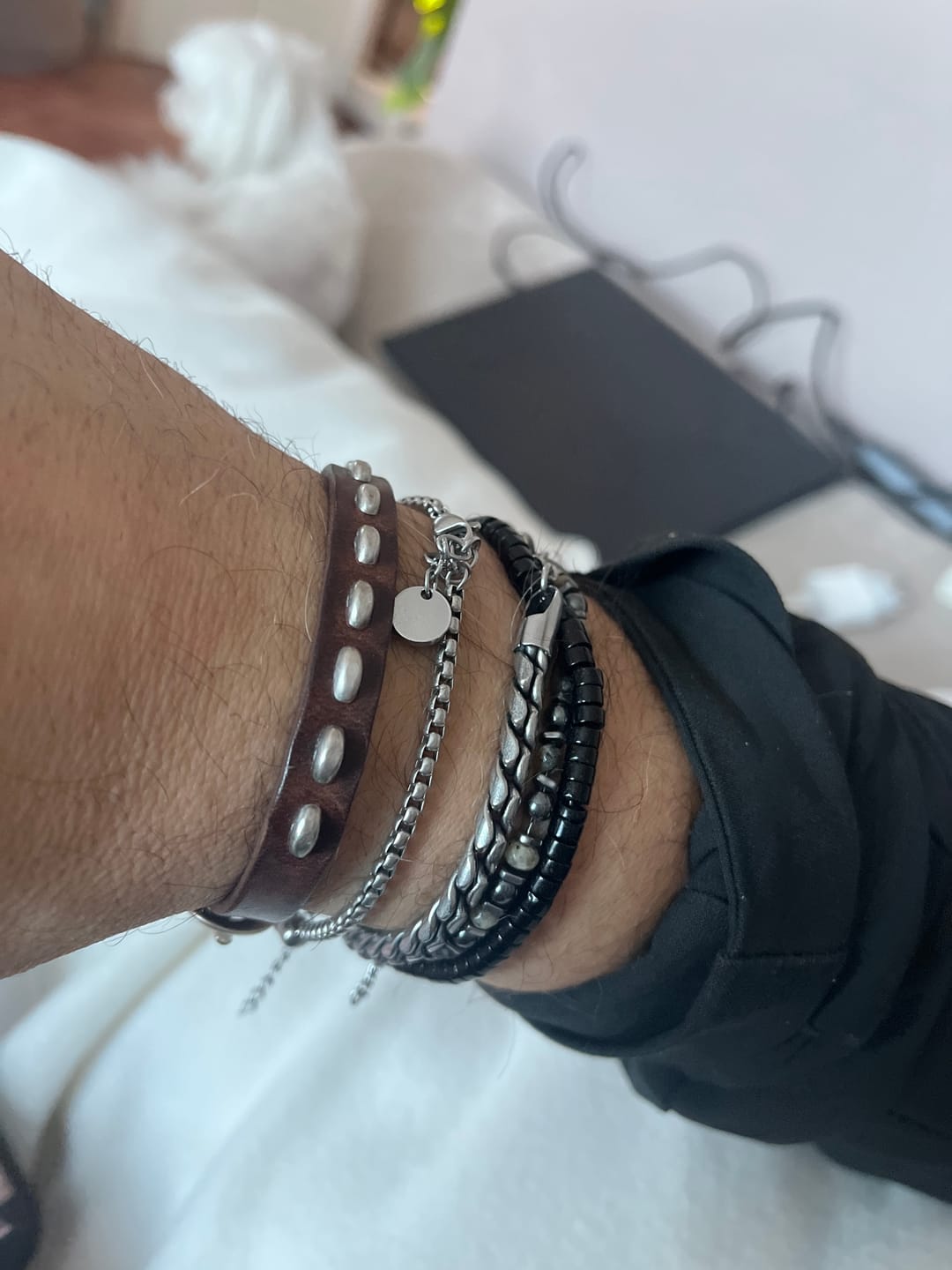 Customer photo review of Bracciale pelle Caffè Sorbetto Tulsi