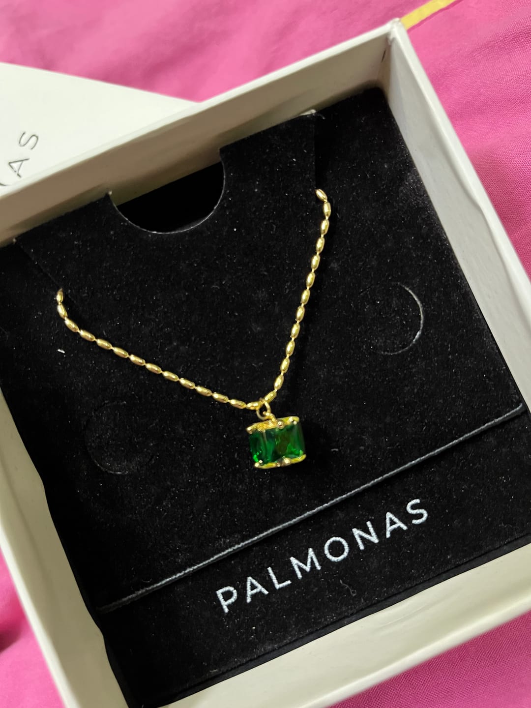 Customer photo review of Emerald Ice Pendant Necklace