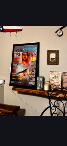 Customer photo review of Custom Fishing Magazine Cover, Personalized Fishing Gifts for Men, Fly Fishing Gifts for Him, Fishing Dad Gift, Angler Funny Fisherman Gift