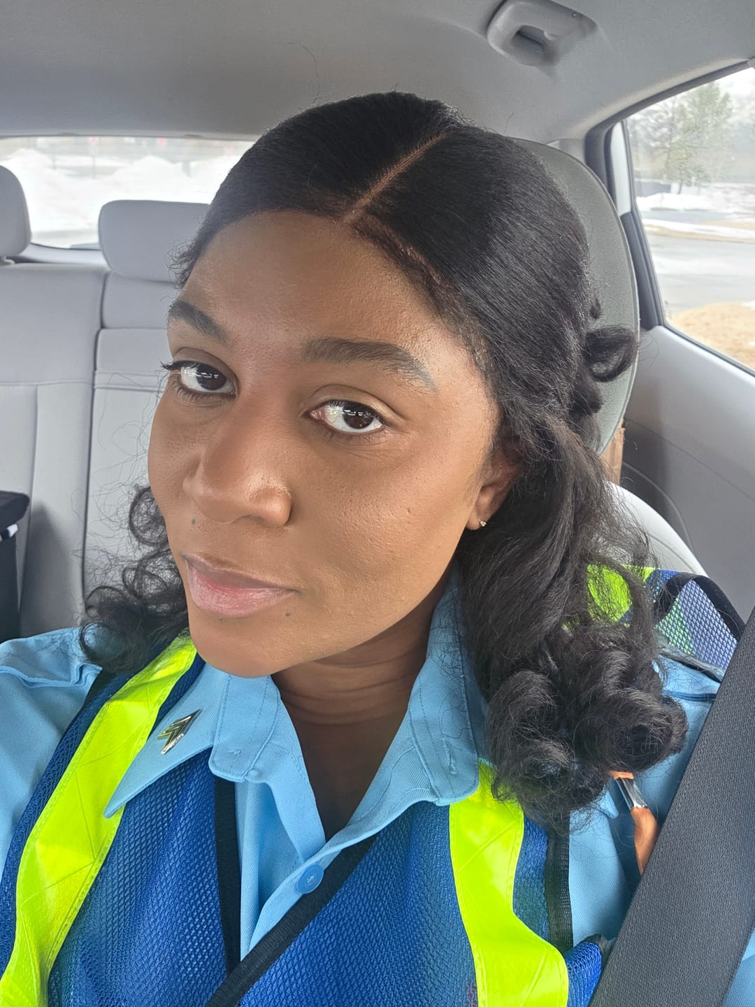 Customer photo review of Sensationnel Curls Kinks Textured Lace Kinky Edges Glueless HD Lace Front Wig - Y-PART KINKY ROLLER SET 16"